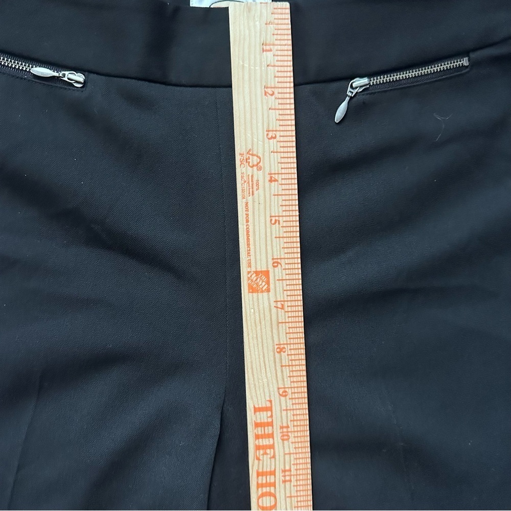Talbots Petites Stretch Black Straight-Leg Pants Zip Front Pockets Size 8P - Picture 5 of 8
